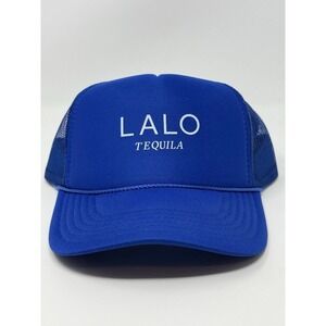 LALO Tequila Branded Trucker Hat - Blue Mesh Adjustable Snapback Cap